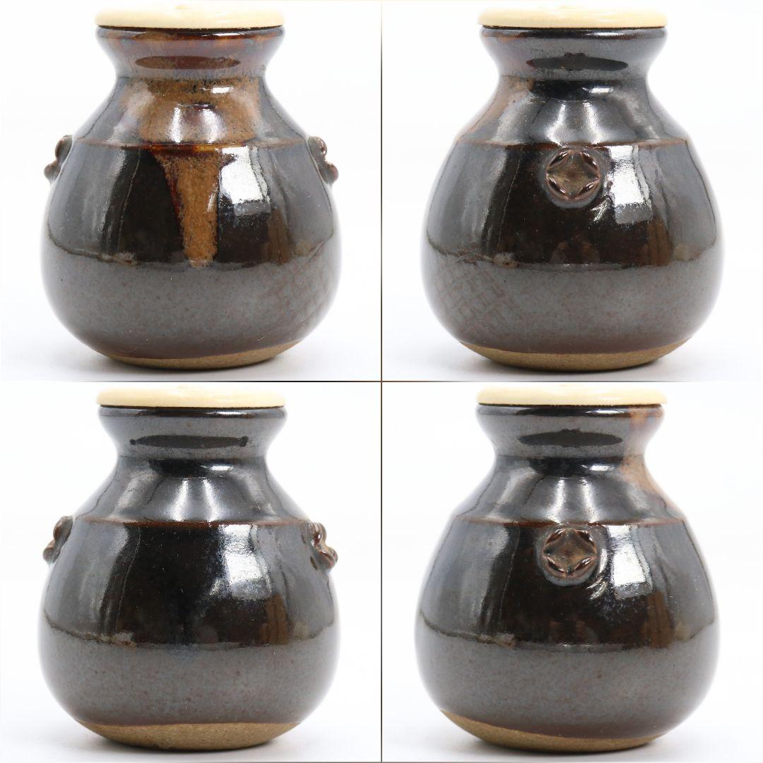 淡海ぜぜ 陽炎園(岩崎新定)造 膳所焼 侘助写 茶入 茶道具 共箱　V911