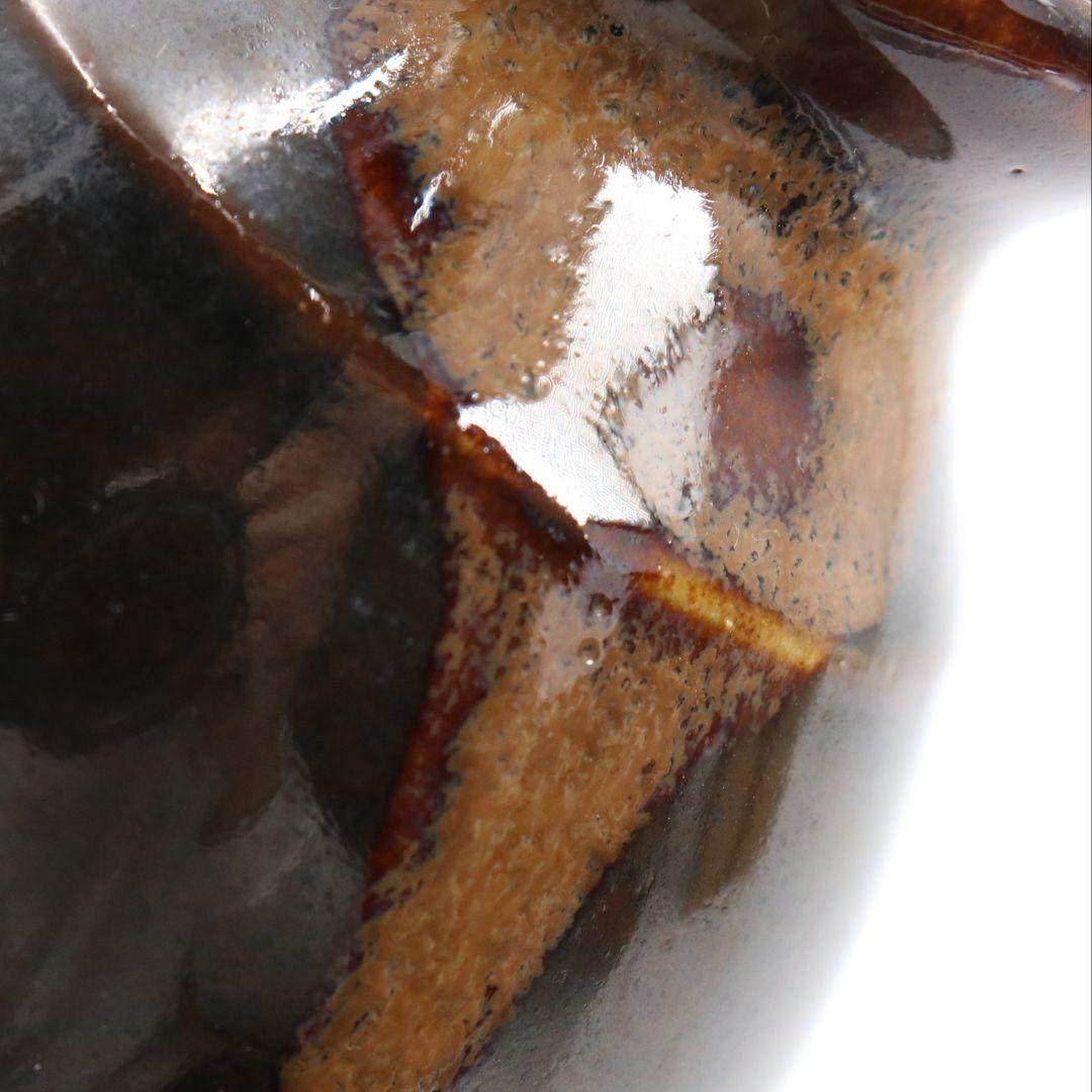 淡海ぜぜ 陽炎園(岩崎新定)造 膳所焼 侘助写 茶入 茶道具 共箱　V911