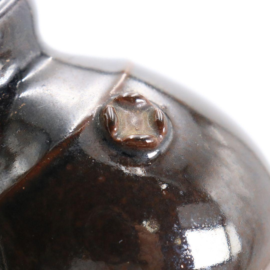 淡海ぜぜ 陽炎園(岩崎新定)造 膳所焼 侘助写 茶入 茶道具 共箱　V911