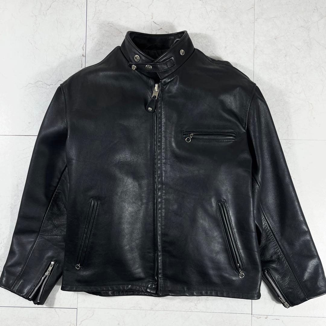 ✨極美品 ショット 641 ライダースジャケット 希少44 レザー 本革