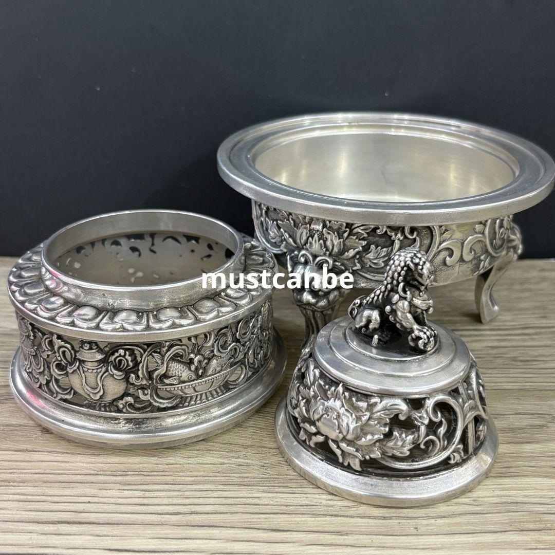 銅製 香炉 供仏蓮華香炉 獅子香炉 香道具 室内檀香炉 工芸品 置物