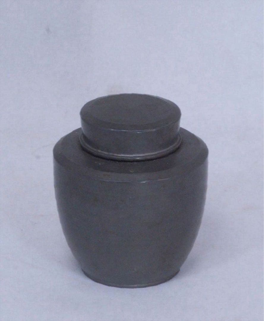 中国　清末　乾茂号造　錫製茶心壺　茶入