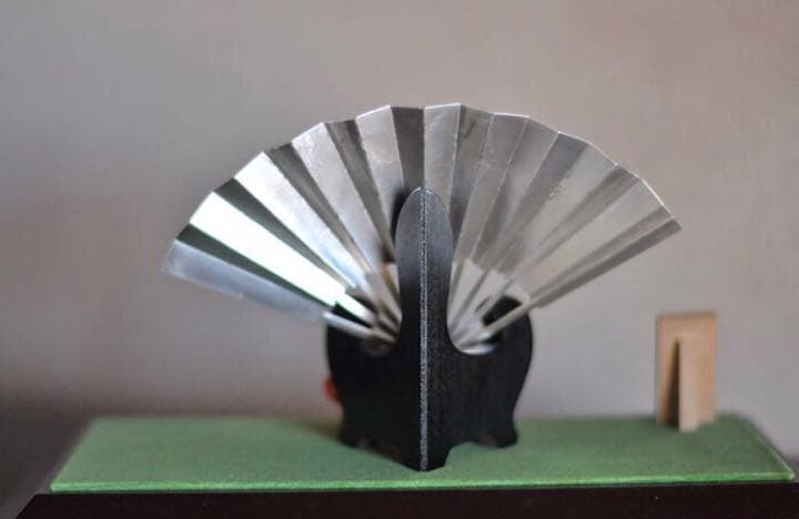 高騰　純銀 シルバー 扇 4.5号 武比古 伝統工芸 定価48600円