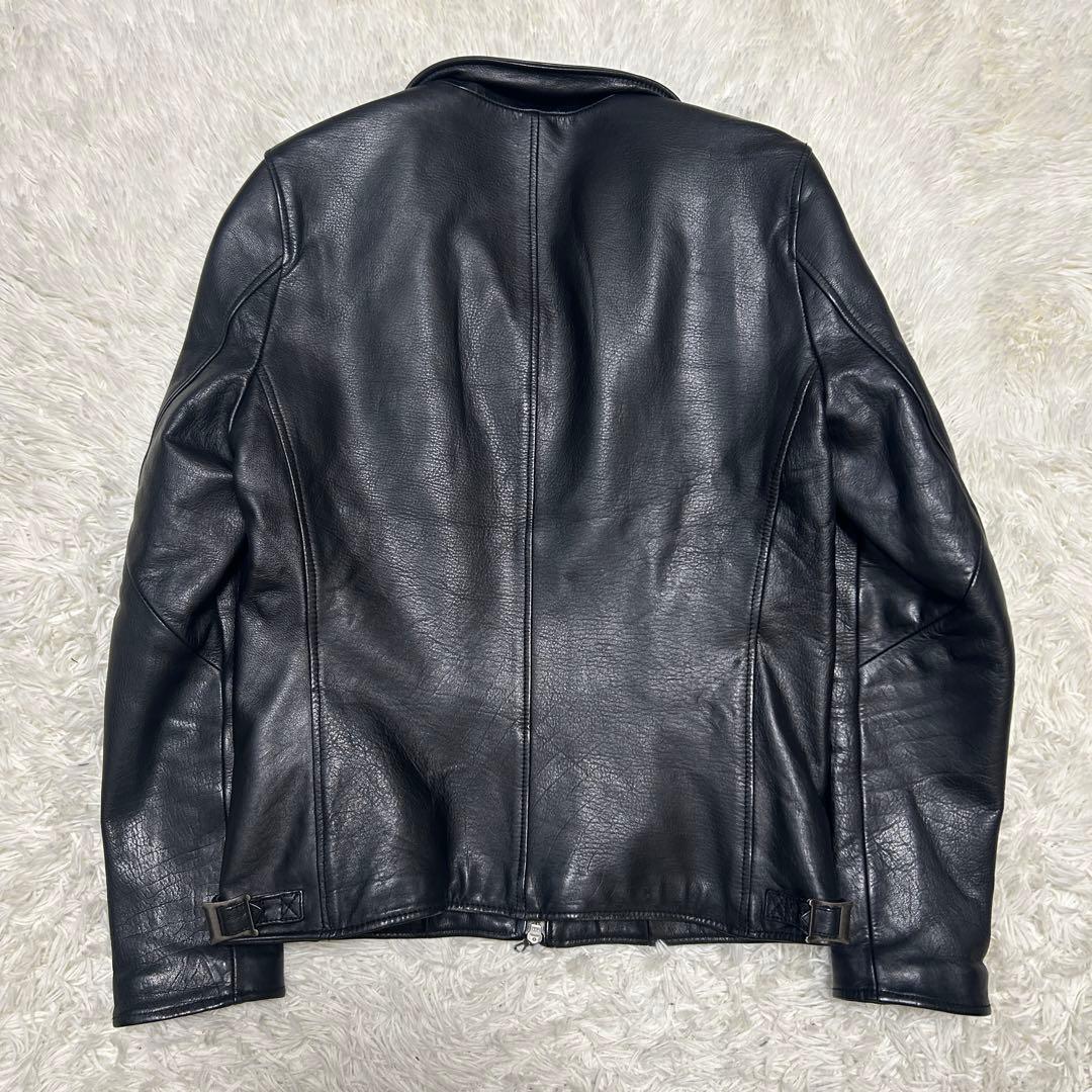 美品⭐︎ナノユニバース　レザージャケット　牛革　黒　　L THERMOLITE
