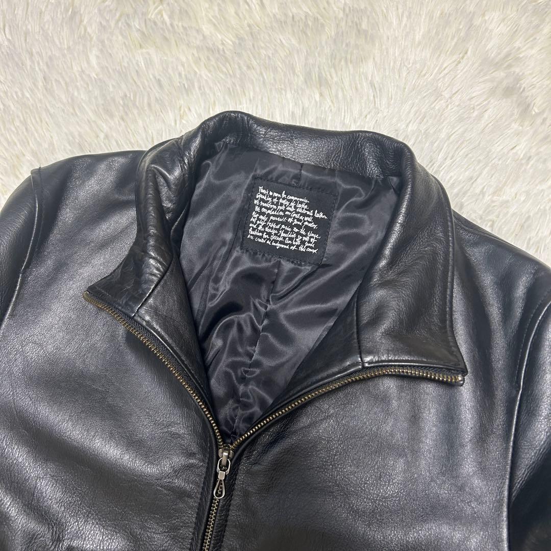美品⭐︎ナノユニバース　レザージャケット　牛革　黒　　L THERMOLITE