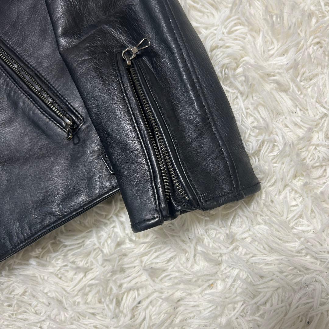 美品⭐︎ナノユニバース　レザージャケット　牛革　黒　　L THERMOLITE