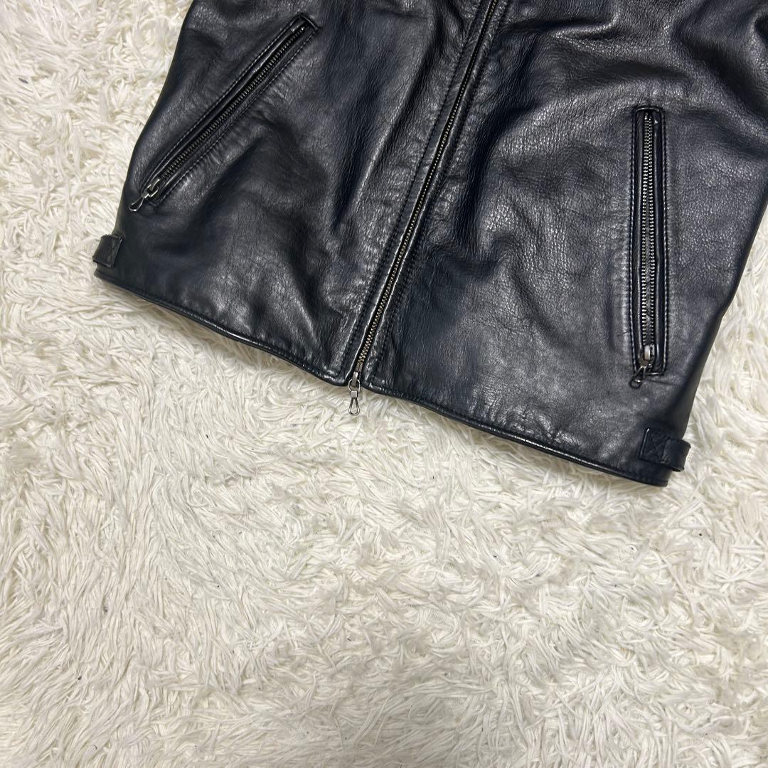 美品⭐︎ナノユニバース　レザージャケット　牛革　黒　　L THERMOLITE