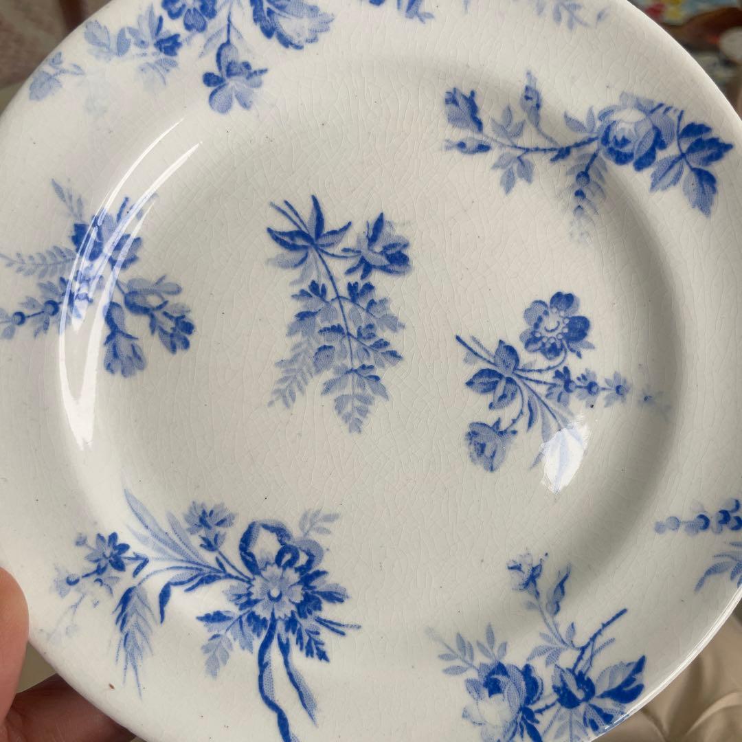 2枚セット アンティーク プレート 青い花 オランダ