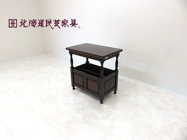 カ*ミ様 北海道民芸家具 樺無垢材サイドテーブル　　リビングテーブル/コンソール