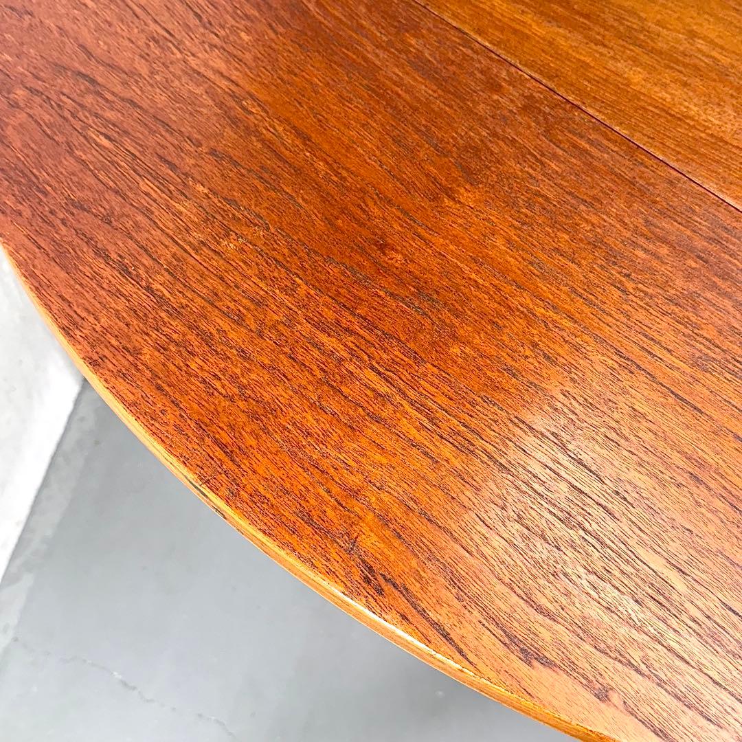 イギリス ビンテージ チークドロップリーフ ラウンドテーブル (301)