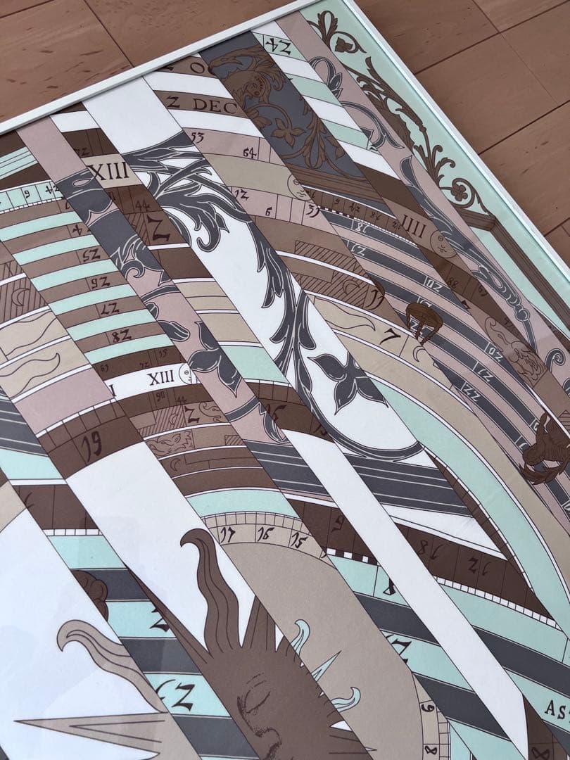 エルメス　スカーフ　額装