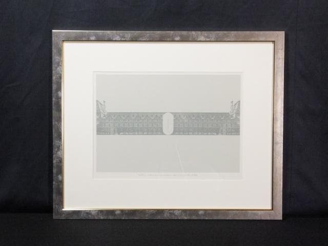 現代美術　佐藤亜土　直筆サイン『ルーブル正門』シルクスクリーン 0407C