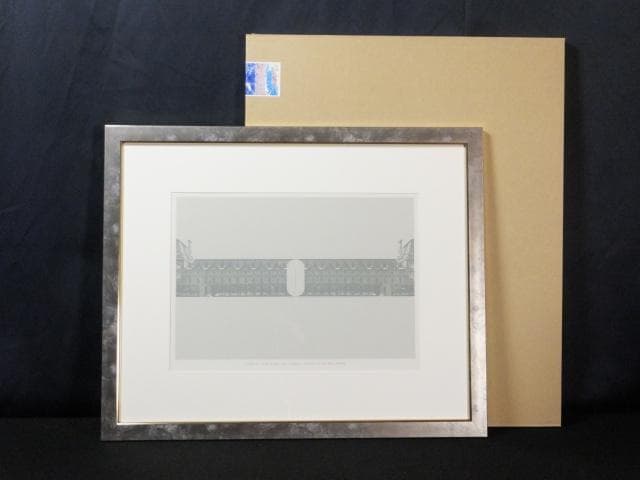 現代美術　佐藤亜土　直筆サイン『ルーブル正門』シルクスクリーン 0407C