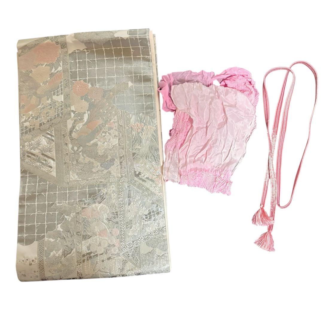 新品　ほぼ美品　袷　正絹　辻が花　訪問着　フルセット　4点　裄68