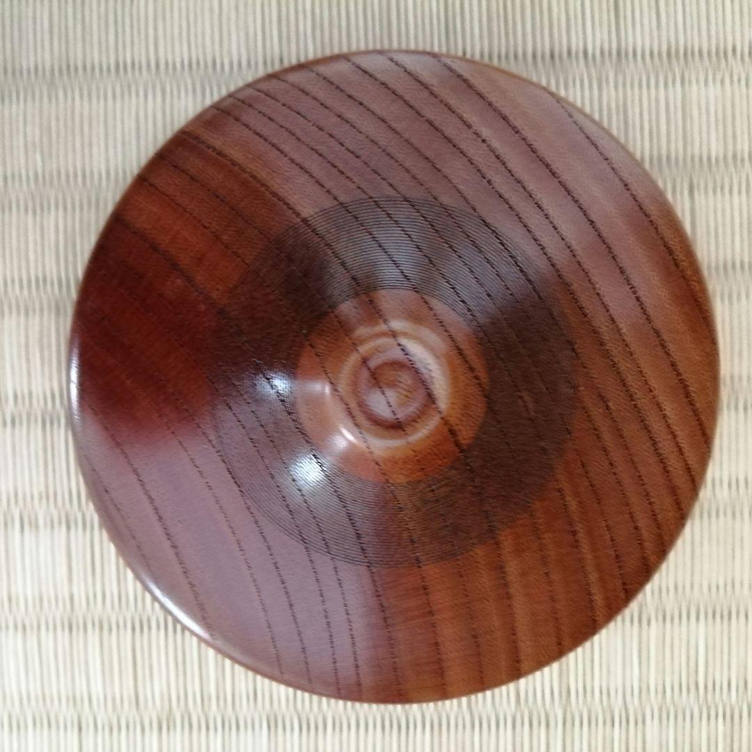 秋平造　線筋欅香合　共箱　茶道具　香合　欅　骨董