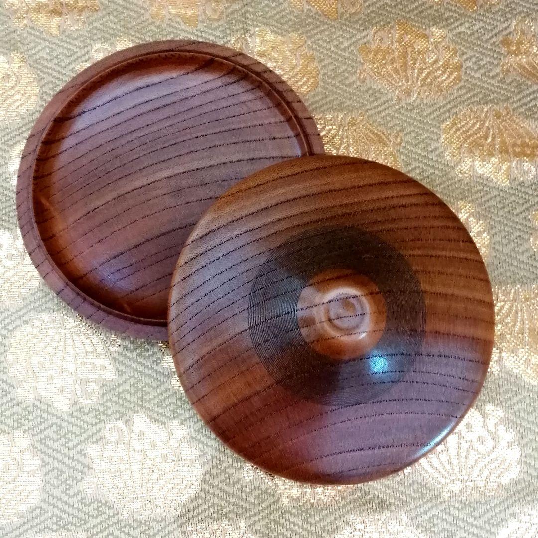 秋平造　線筋欅香合　共箱　茶道具　香合　欅　骨董