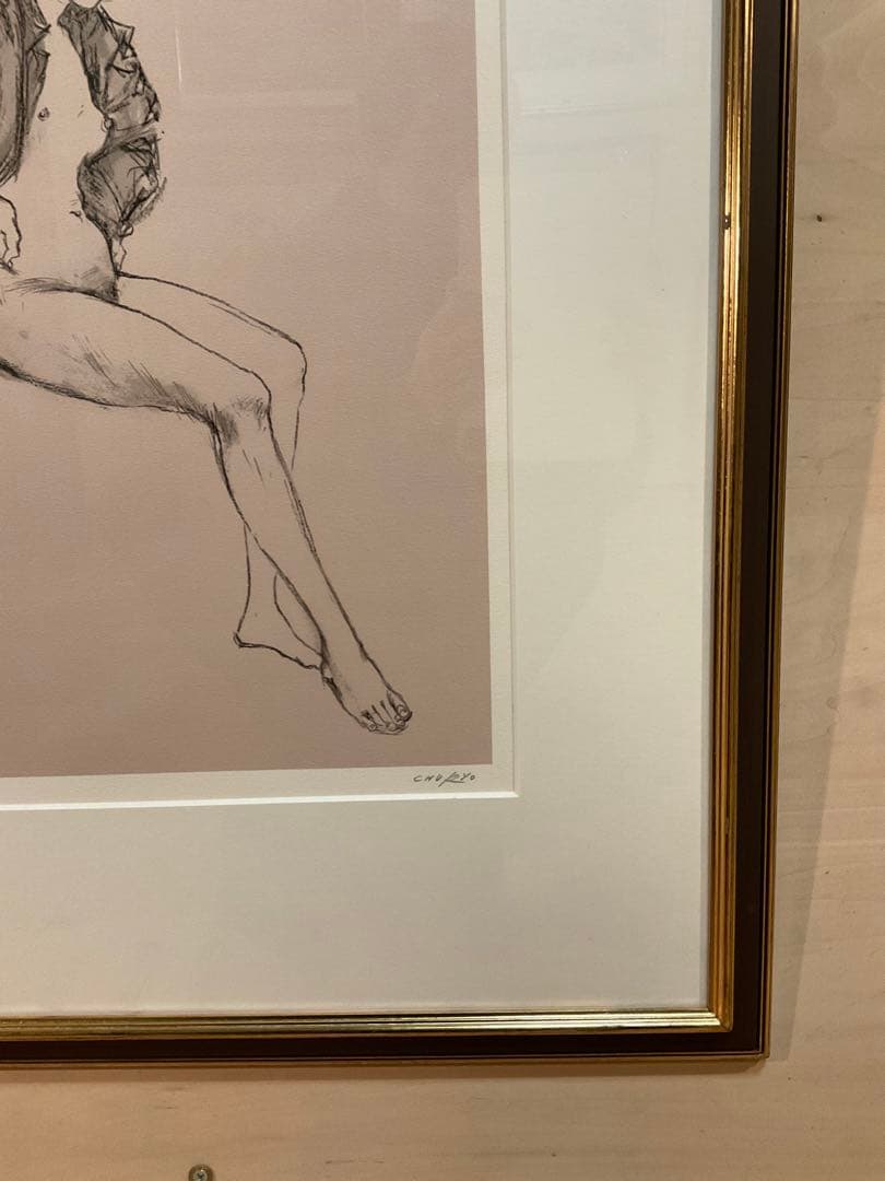 佐藤忠良　「シャツ・或る日の女Ⅱ」　リトグラフ　直筆サイン・作品証明シール有り