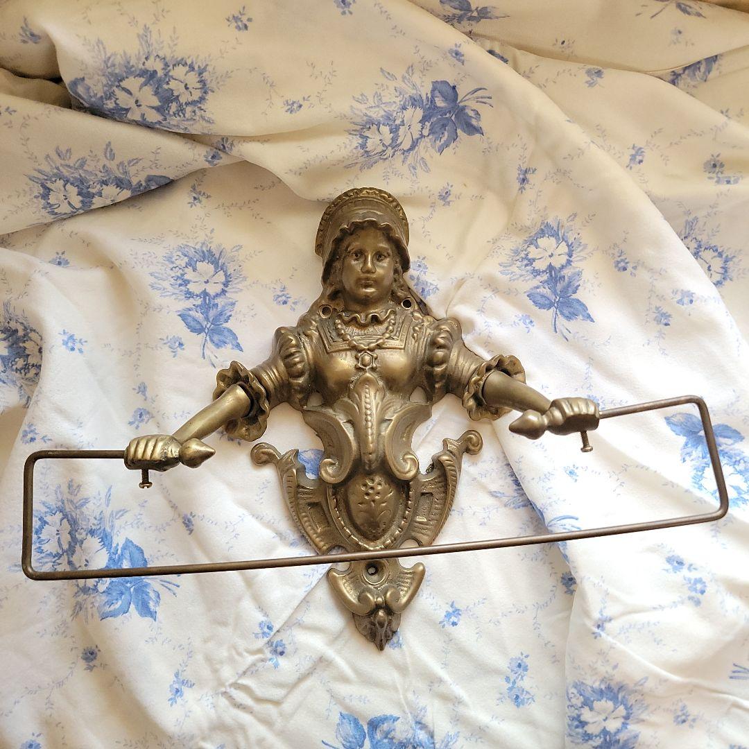 西洋アンティーク　真鍮製タオルハンガー　フランスアンティーク