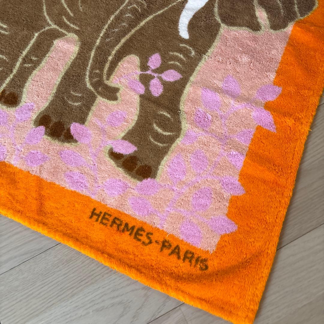 HERMES⭐︎エルメス 象柄 ブランケット バスタオル バスマット