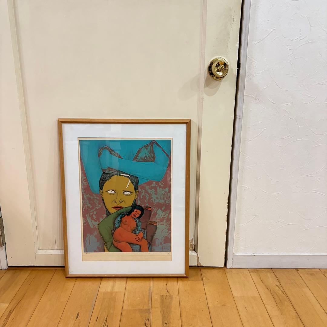 ☆希少☆田村文雄　リトグラフ　版画　　現代アート　女