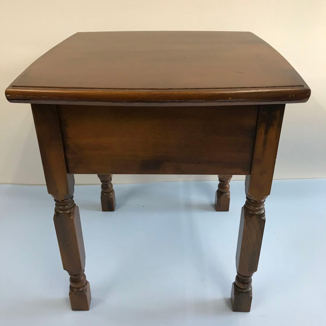 クラシック　木製　サイドテーブル 引き出し付き　アンティーク　レトロ　電話台