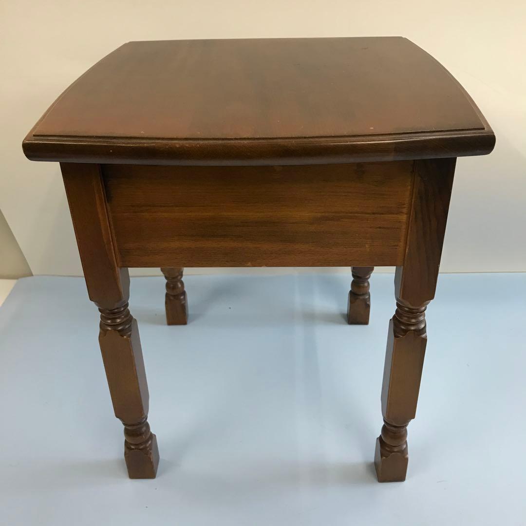 クラシック　木製　サイドテーブル 引き出し付き　アンティーク　レトロ　電話台