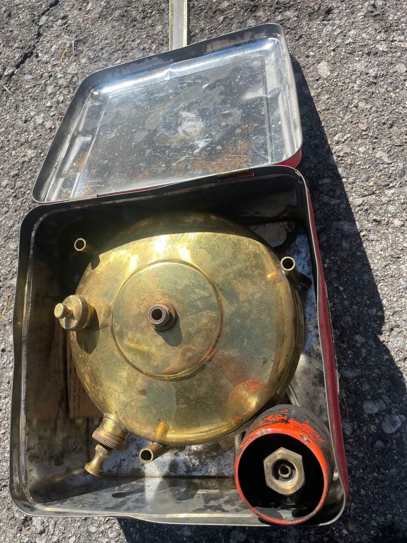 エバーニュー　EVER NEW 真鍮製シングルバーナー　昭和レトロ　ケース付き！