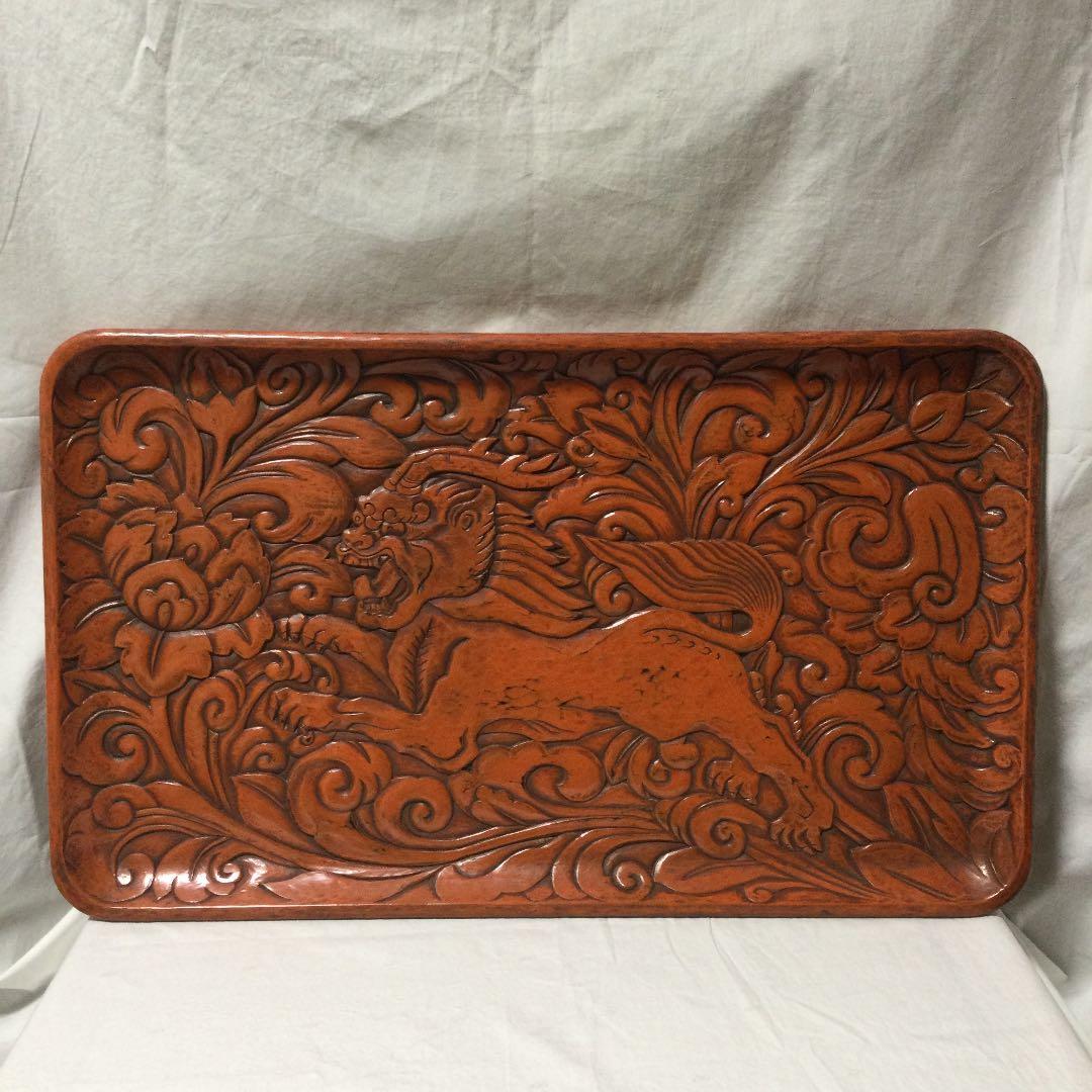 鎌倉彫のお盆、大型