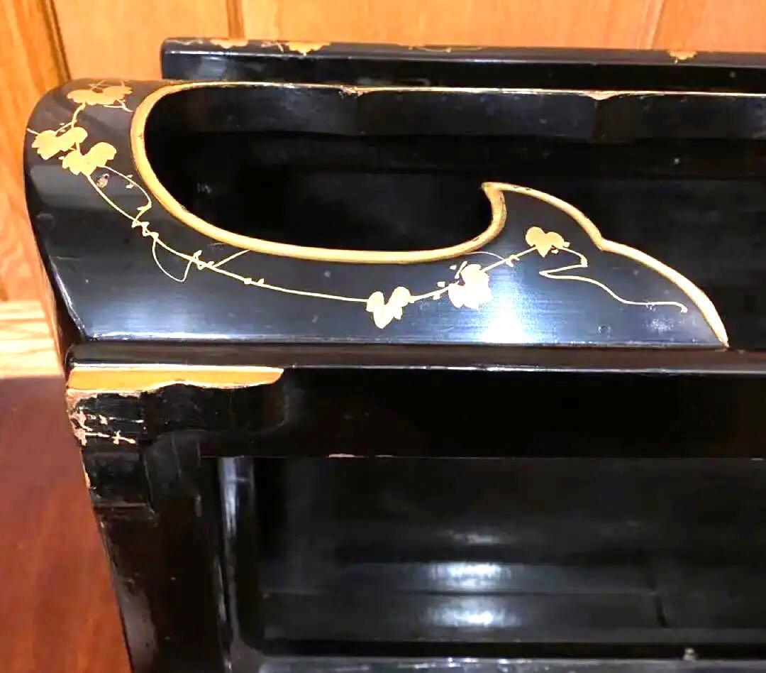 漆器、蒔絵の花台、大きい