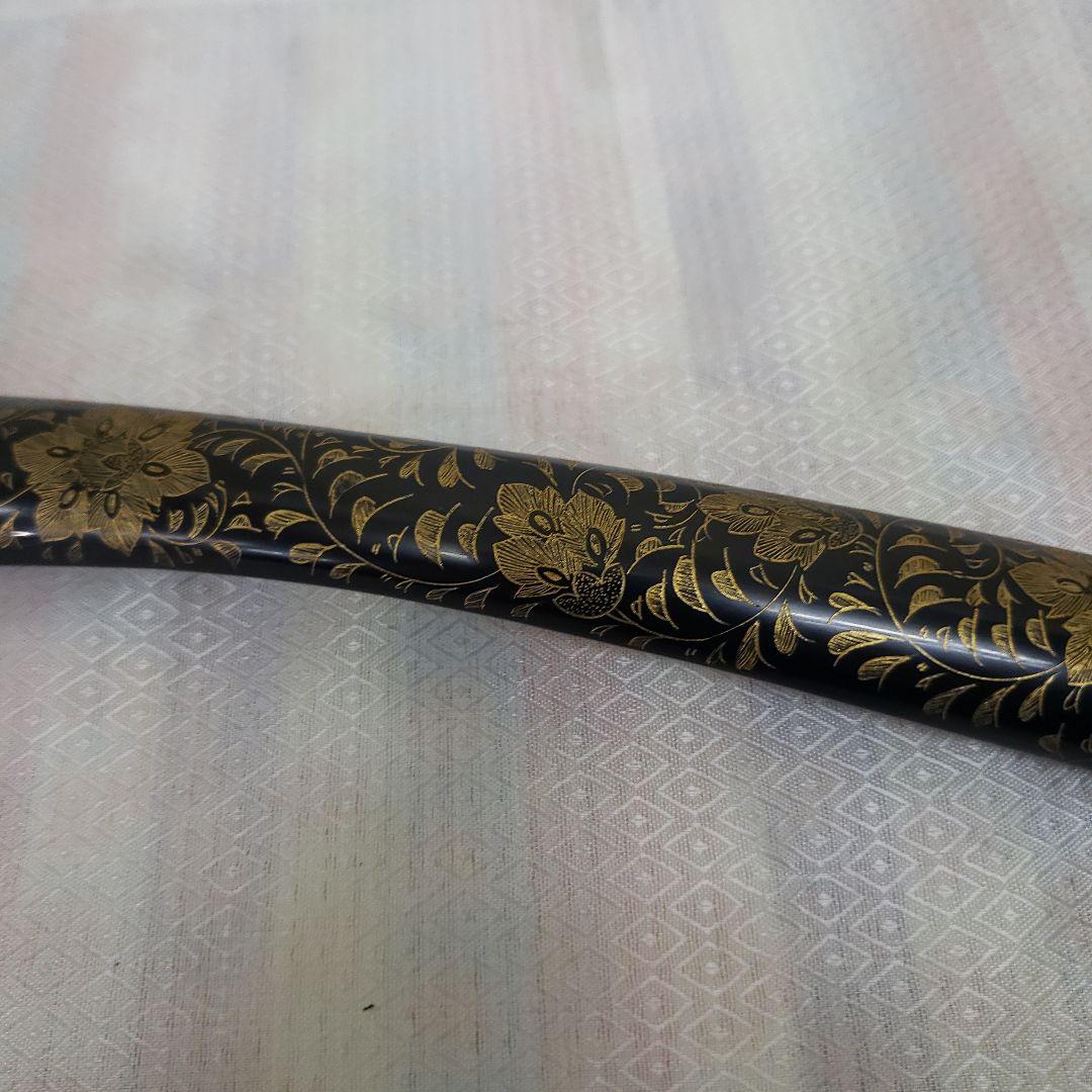 Ｂフライデー　蔵出し特価　漆器 沈金　笏　花柄装飾品