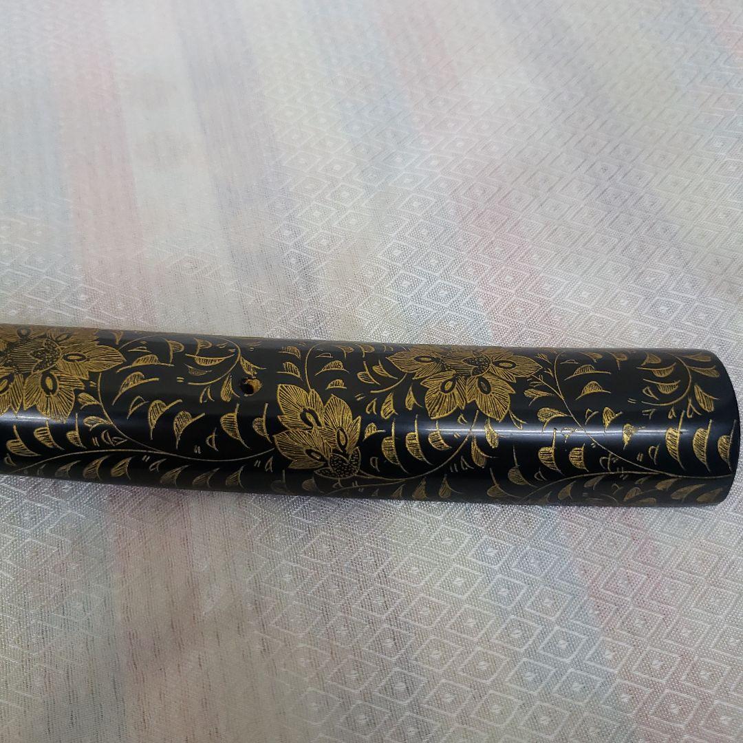 Ｂフライデー　蔵出し特価　漆器 沈金　笏　花柄装飾品