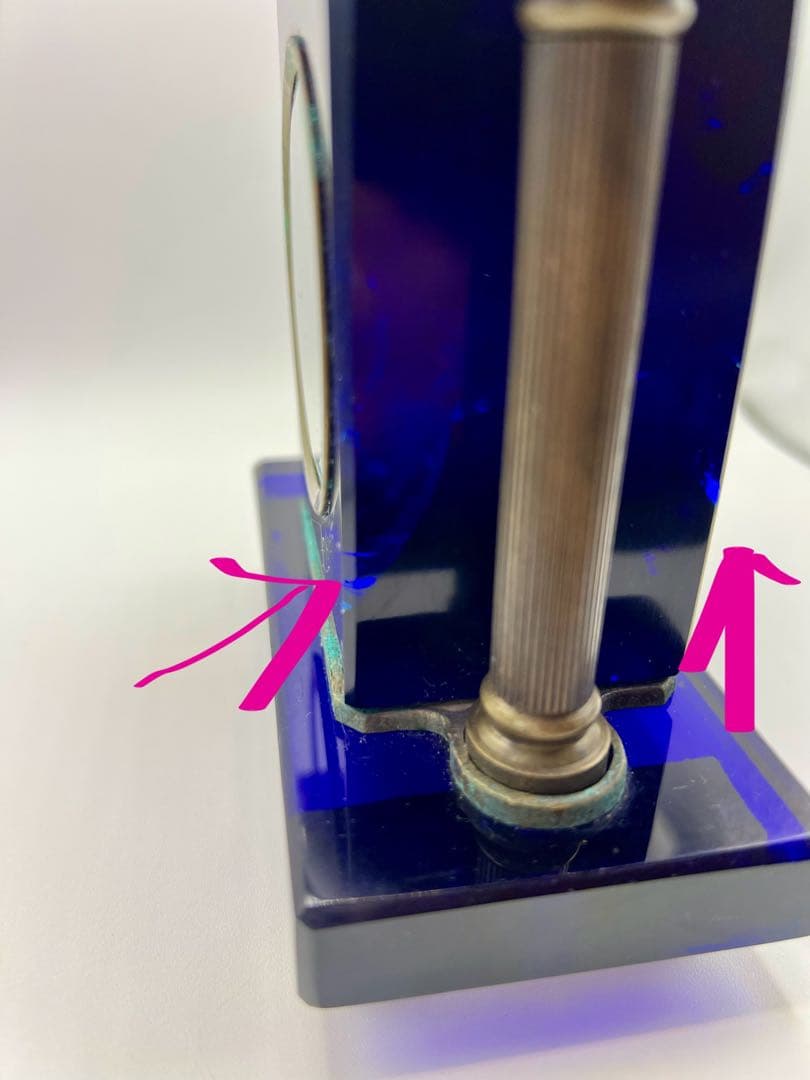 精工舎　SEIKOSHA 宮型ガラス置時計　アンティーク　大正ロマン　傷あり