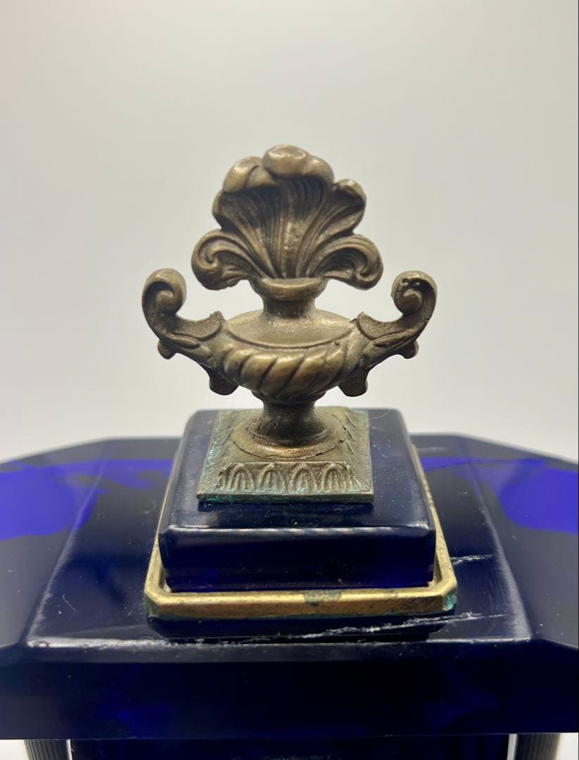 精工舎　SEIKOSHA 宮型ガラス置時計　アンティーク　大正ロマン　傷あり