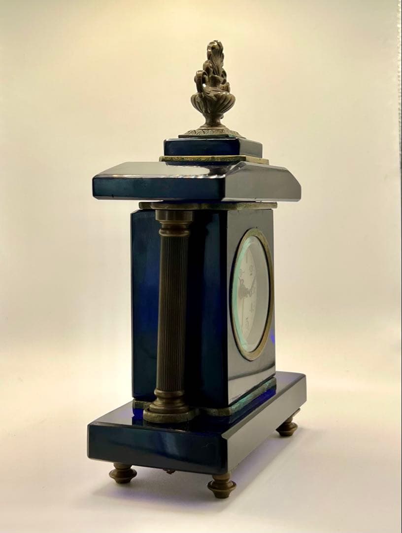 精工舎　SEIKOSHA 宮型ガラス置時計　アンティーク　大正ロマン　傷あり