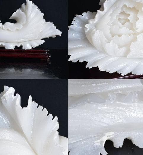 玉石白玉彫刻　野菜　白菜　置物