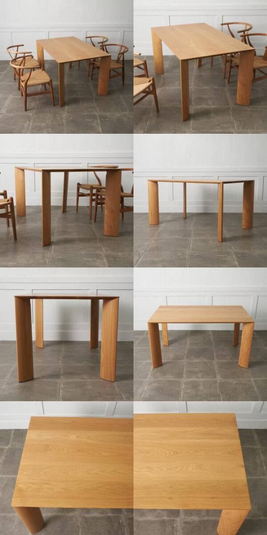 88814★オーク 無垢材 ダイニングテーブル W1400xD850