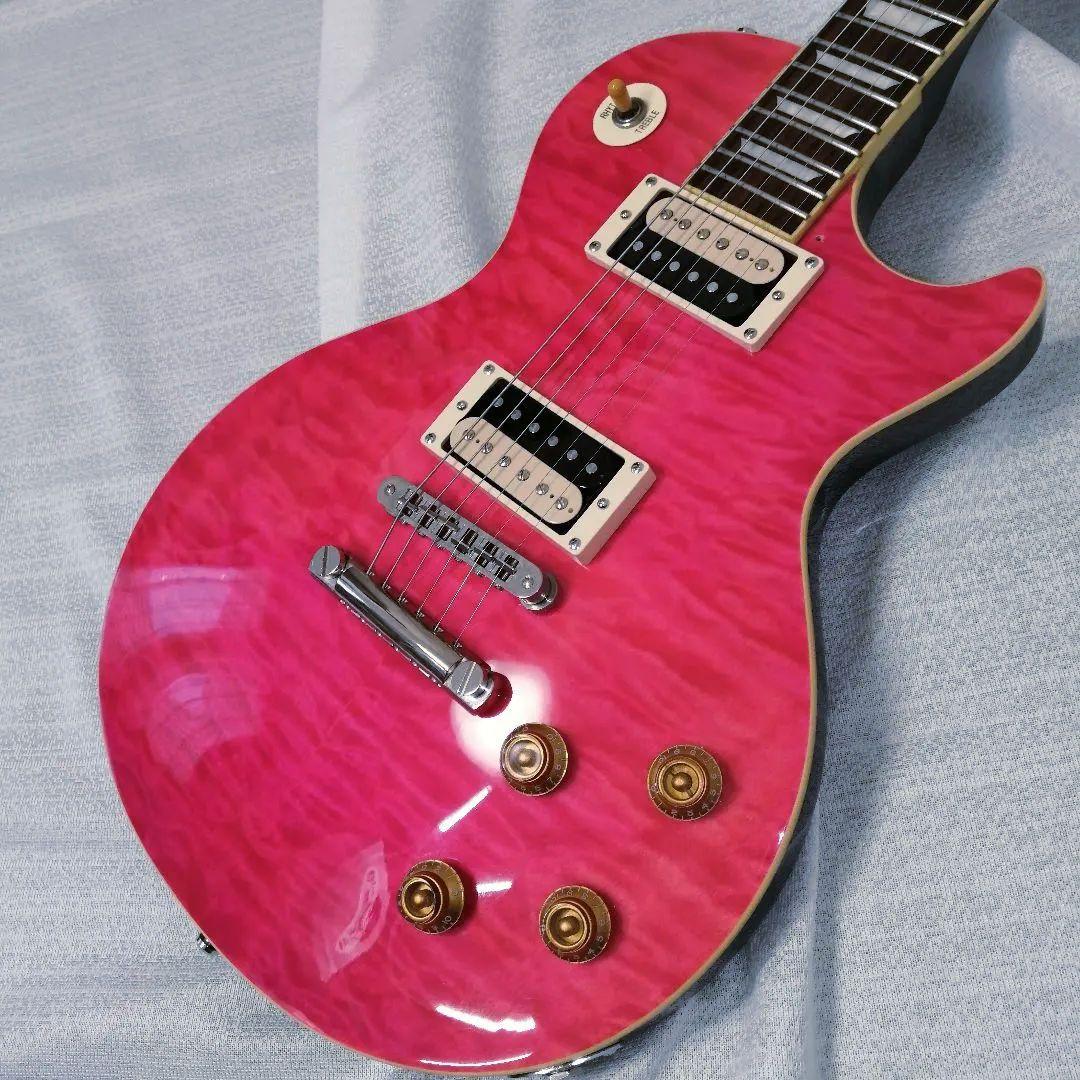 Burny Super Grade レスポールタイプ エレキギター ピンク