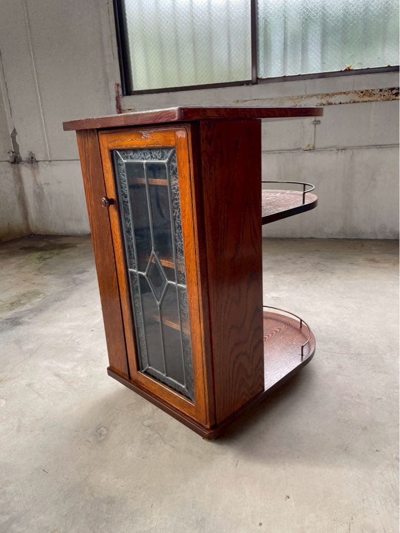 三越　ブルージュ　ステンドグラスサイドテーブル　収納棚