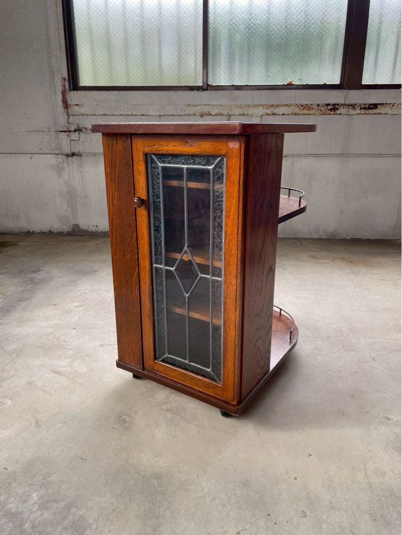 三越　ブルージュ　ステンドグラスサイドテーブル　収納棚