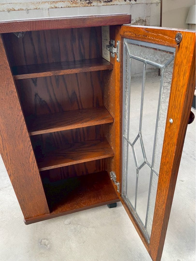 三越　ブルージュ　ステンドグラスサイドテーブル　収納棚