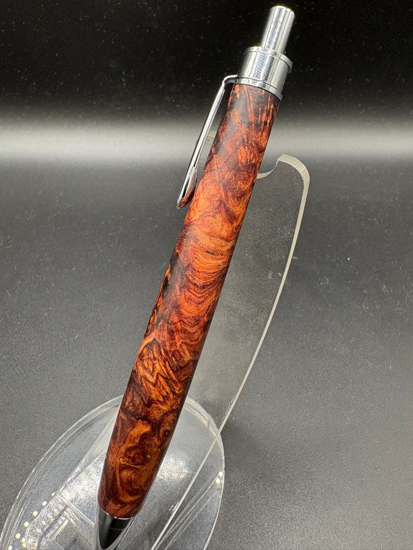 514極上　ホンジュラスローズウッド　瘤杢　木軸シャーペン　ボールペン