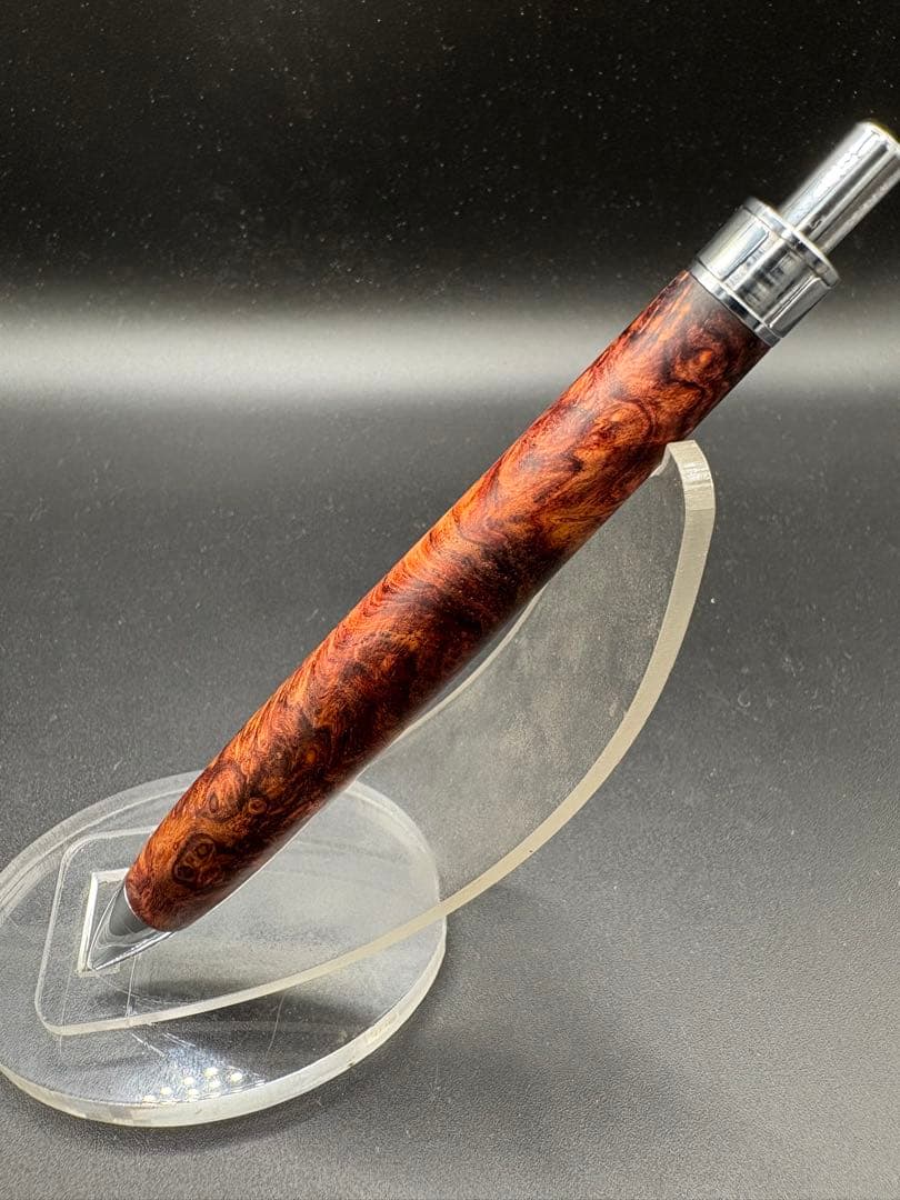 514極上　ホンジュラスローズウッド　瘤杢　木軸シャーペン　ボールペン