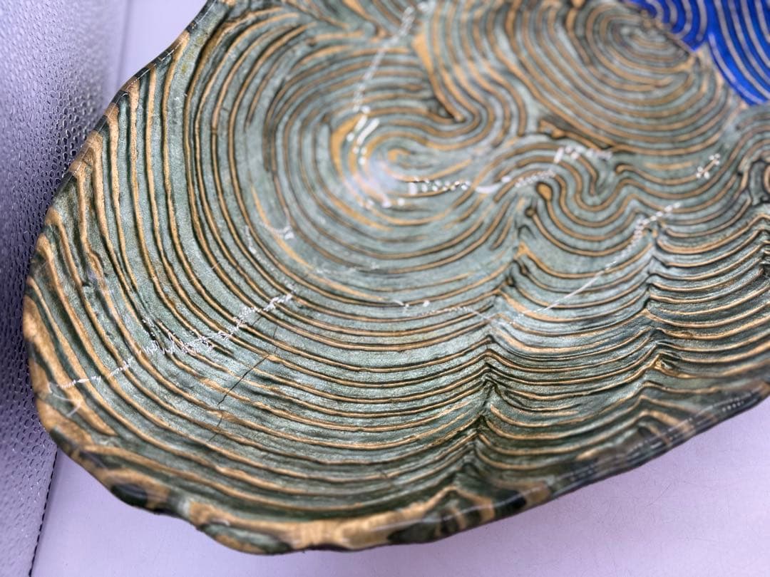 坂田甚内作　金彩ガラス長皿　特大　名人作　送料込み250606