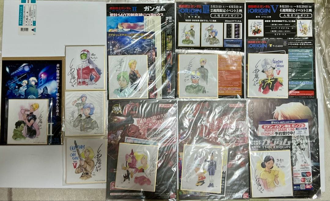 機動戦士ガンダム THEORIGIN安彦良和総監督描き下ろしミニ色紙10枚セット