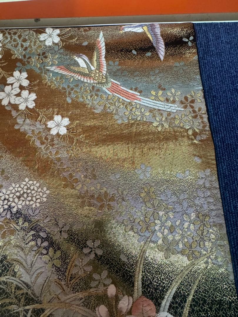 2685袋帯 古代彫金紋 西陣織 金糸　高級上質上品　約440cm 未使用
