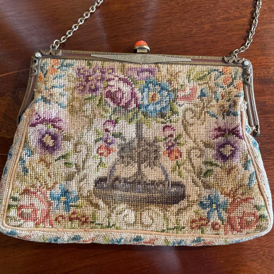 フランスアンティーク　 プチポワン　バッグ