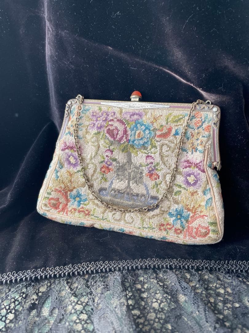 フランスアンティーク　 プチポワン　バッグ