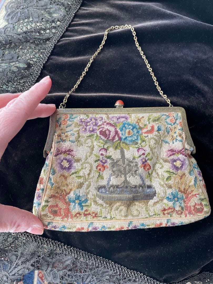 フランスアンティーク　 プチポワン　バッグ