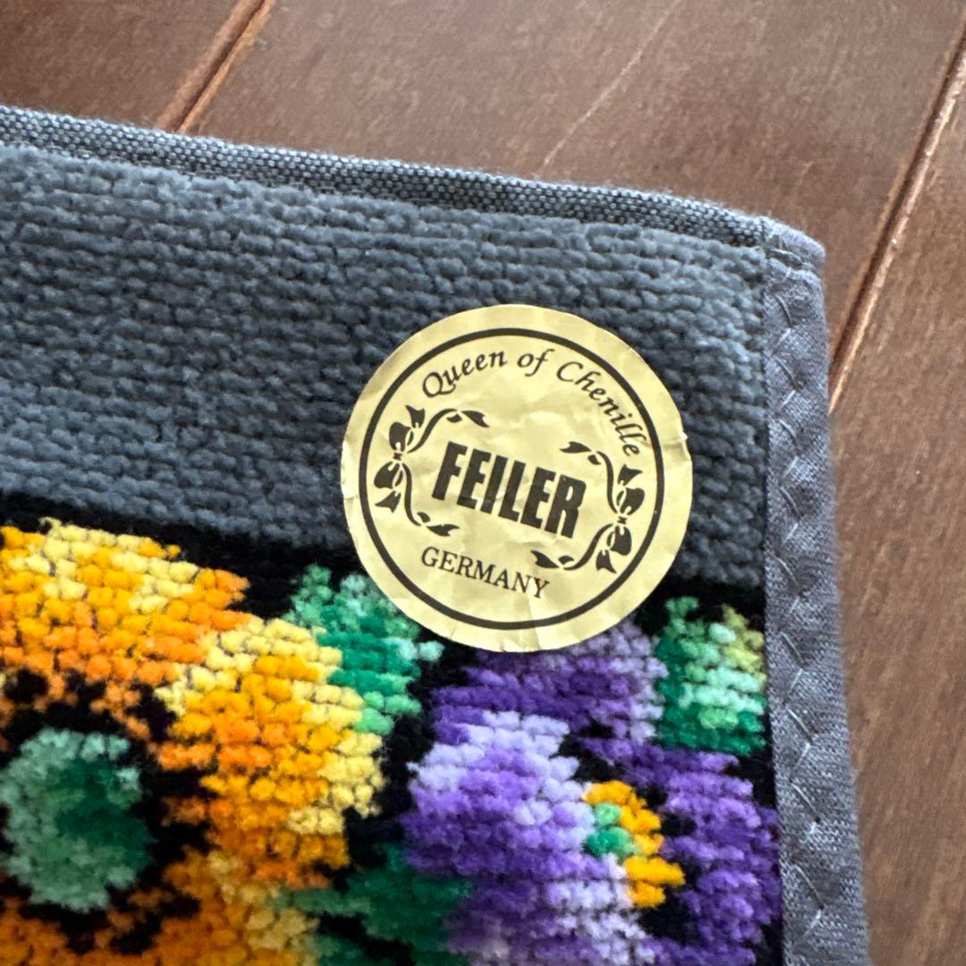 未使用　フェイラー　バスタオル　アネモネ　FEILER 花柄　グレー系