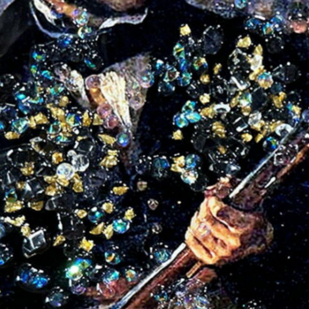 輸入雑貨　天然石　『フランス民衆を導く自由の女神』　水晶絵　クリスタルアート